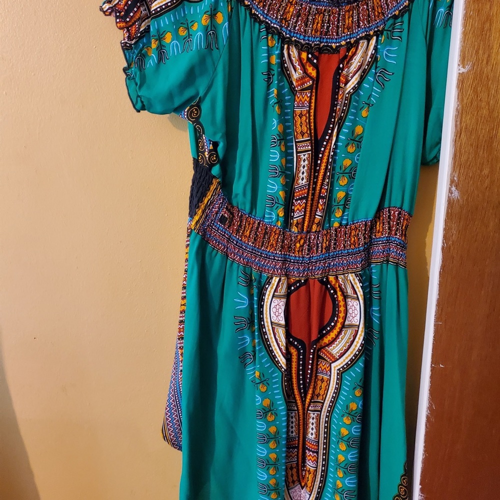 Aztec design off shoulder blouse